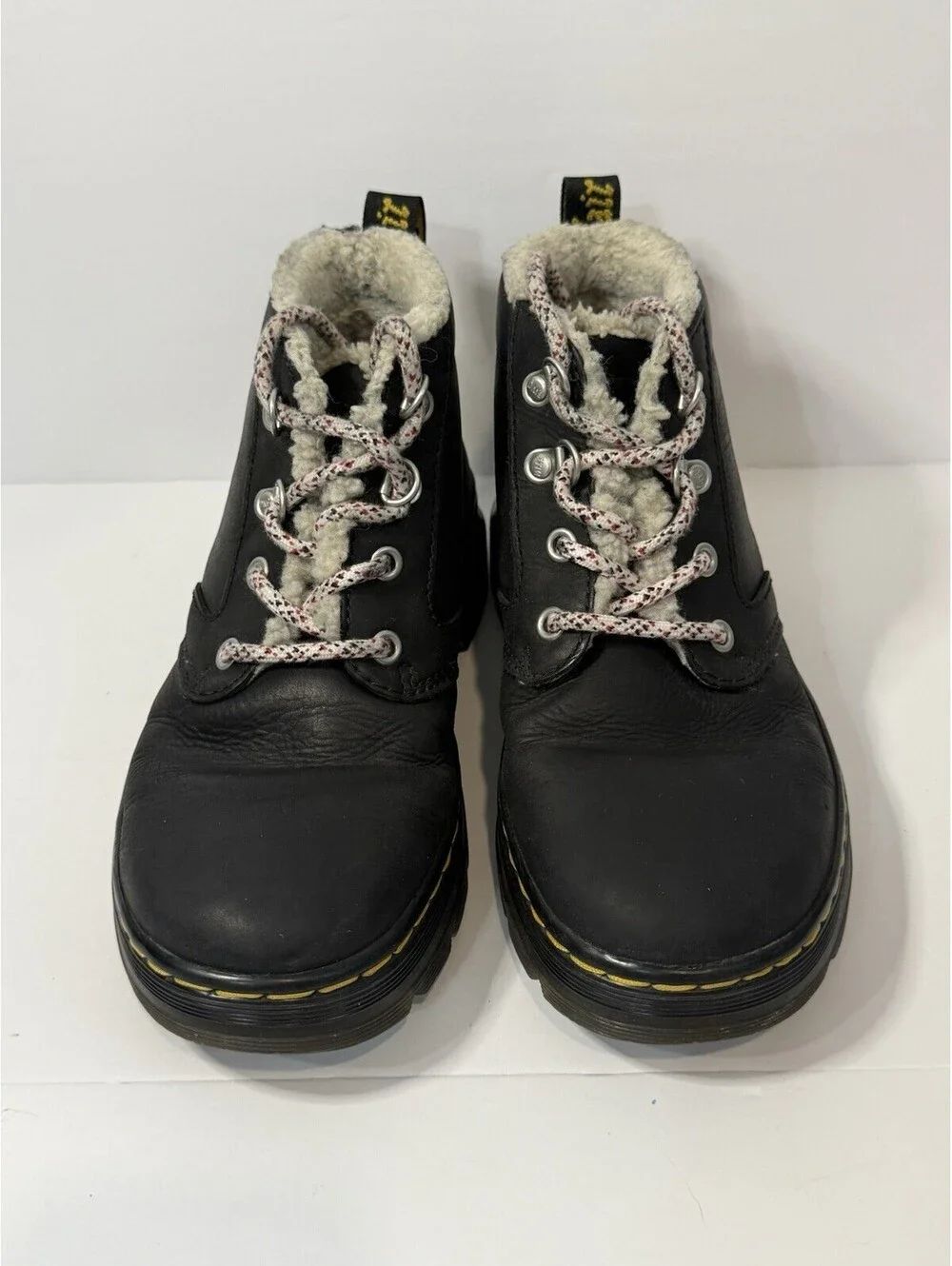 Dr. Martens Bonny Womens 6 EU 37 Fleece Lined Black Leather Lace Up Boot